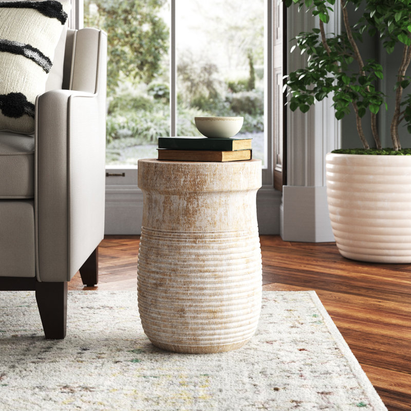 Joss & Main Brochu Solid Wood Drum End Table & Reviews Wayfair